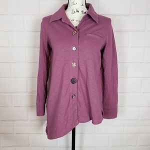 Soft Surroundings Asymmetrical Button Down Shirt